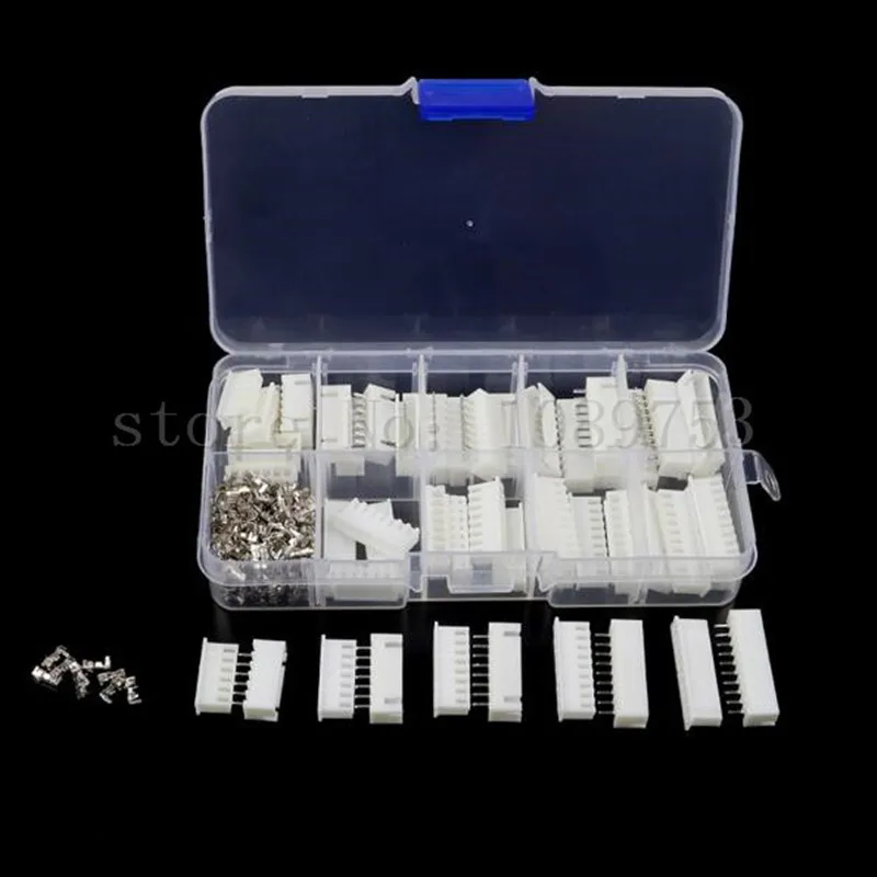 25 Sets Kit in Box 6p 7p 8p 9p 10pin 2.54mm Pitch Terminal / Housing / Pin Header Connector Wire Connectors Adaptor XH Kits