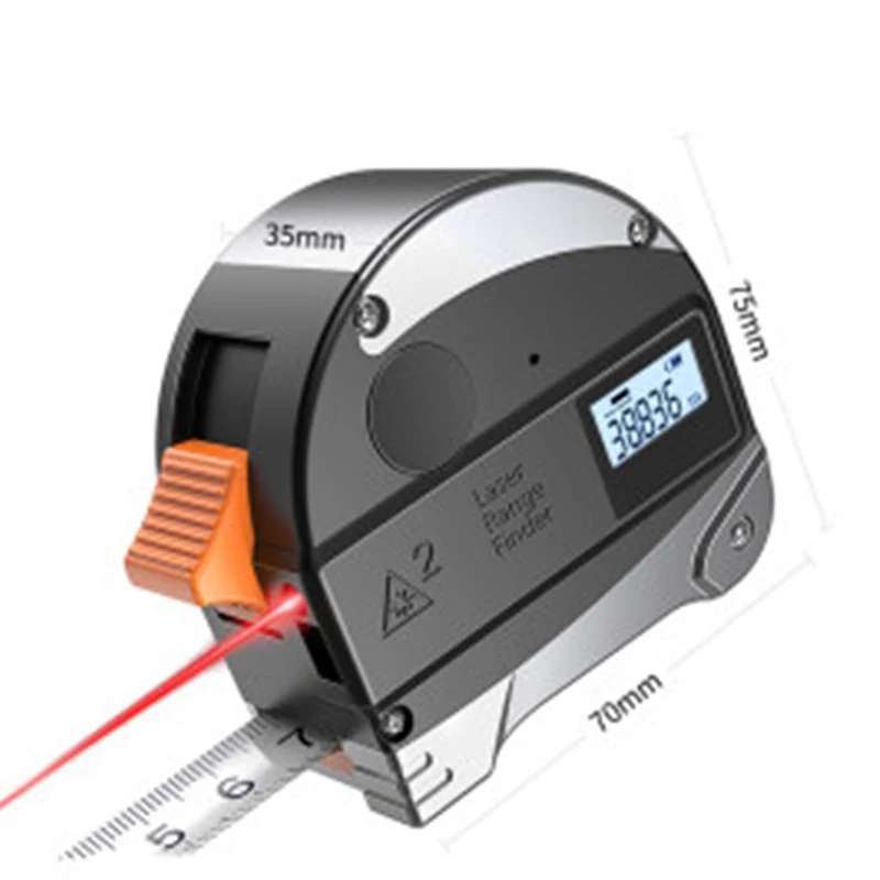 Laser Rangefinder Tape Measure Mini Box Ruler Laser Measurement Stainless Steel Ruler High Precision Steel Tape Measure Tool