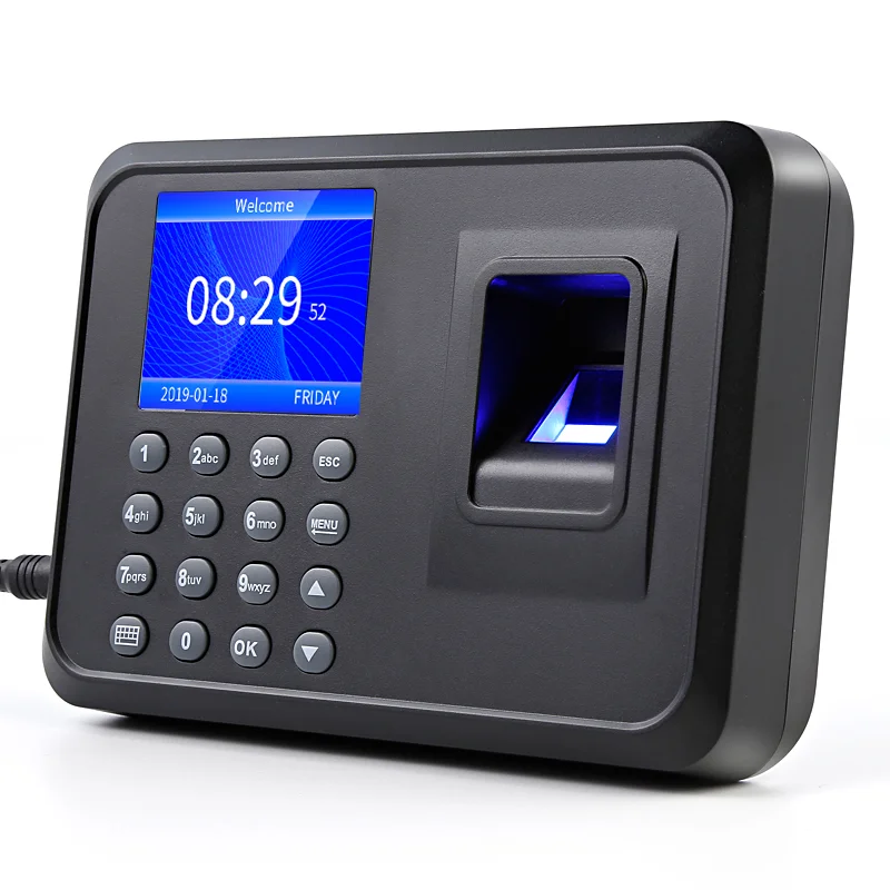 Biometric Fingerprint Time Attendance Clock Recorder Employee Electronic Machine English Spanish