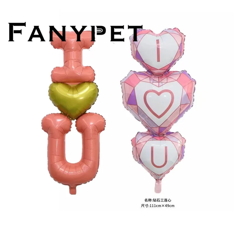 10pcs Conjoined Heart love Balloons Inflatable Foil Balloon Wedding Valentine Day Decorations Balloon I Love You Globos