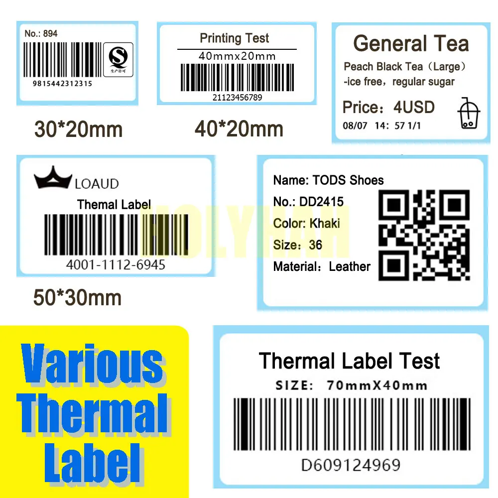 Thermal Label Sticker Adhesive Shipping Barcode Paper White Custom 20mm 30mm 40mm 50mm 60mm 70mm 80mm Waterproof  for Jar Price