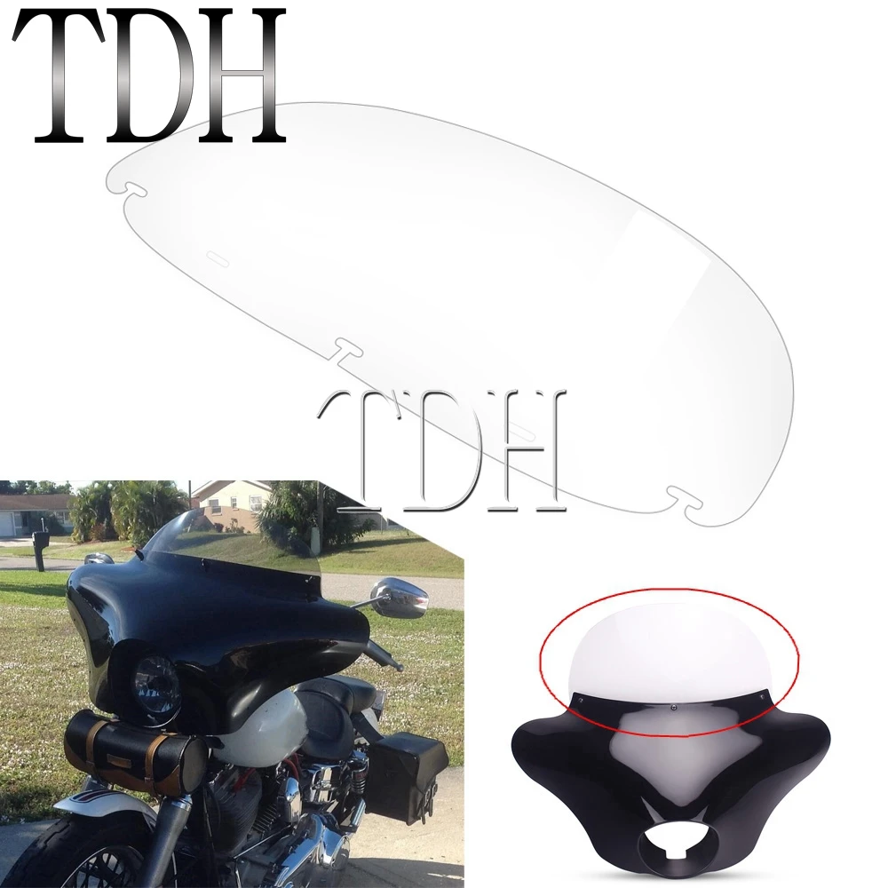 Clear 10'' Motorcycle Windshield Wind Deflector Universal For Halrey Touring Softail Road King Dyna Electra Street Sport Glide