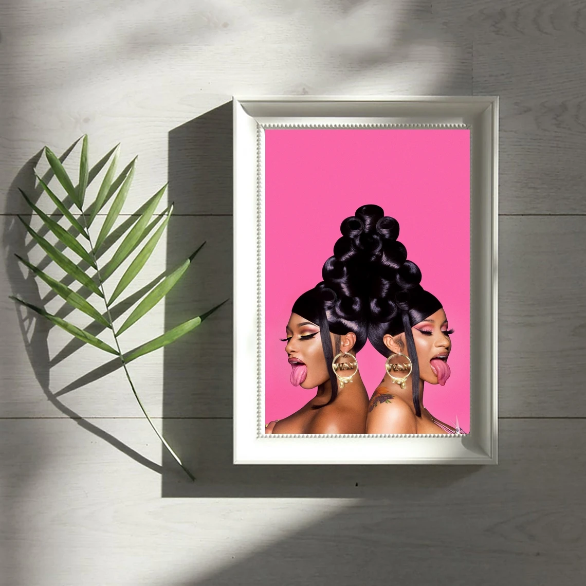 Cardi B Megan Thee Stallion Team Up For WAP Music Album Cover Poster Rap Hip Hop Pop Music Star Canvas Poster Print  (No Frame)