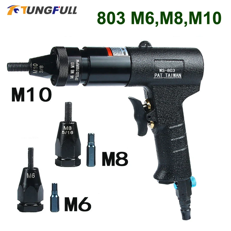 

Pneumatic Air Rivet Nut Guns Insert Thread Pull Setter M5 M6 M8 M10 M12 Nuts Air Riveting Gun Self-Lock Grab Tool Ram Clamp