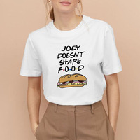 women clothes 2024 Friends TV Show T Shirt JOEY DOESN'T SHARE FOOD Thanksgiving t-shirt woman Harajuku Ulzzang fashion Tops