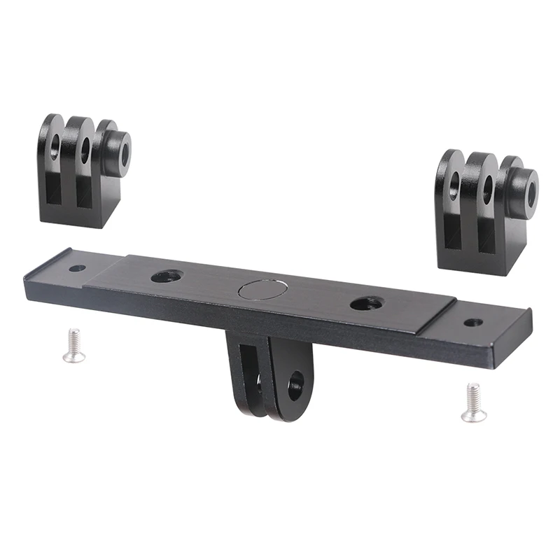 محول تركيب مزدوج من الألومنيوم مع برغيين لـ GoPro Hero 13/12/11/10/9/8 أسود، 4 كاميرات متحركة - مبيت Monopod محمول باليد