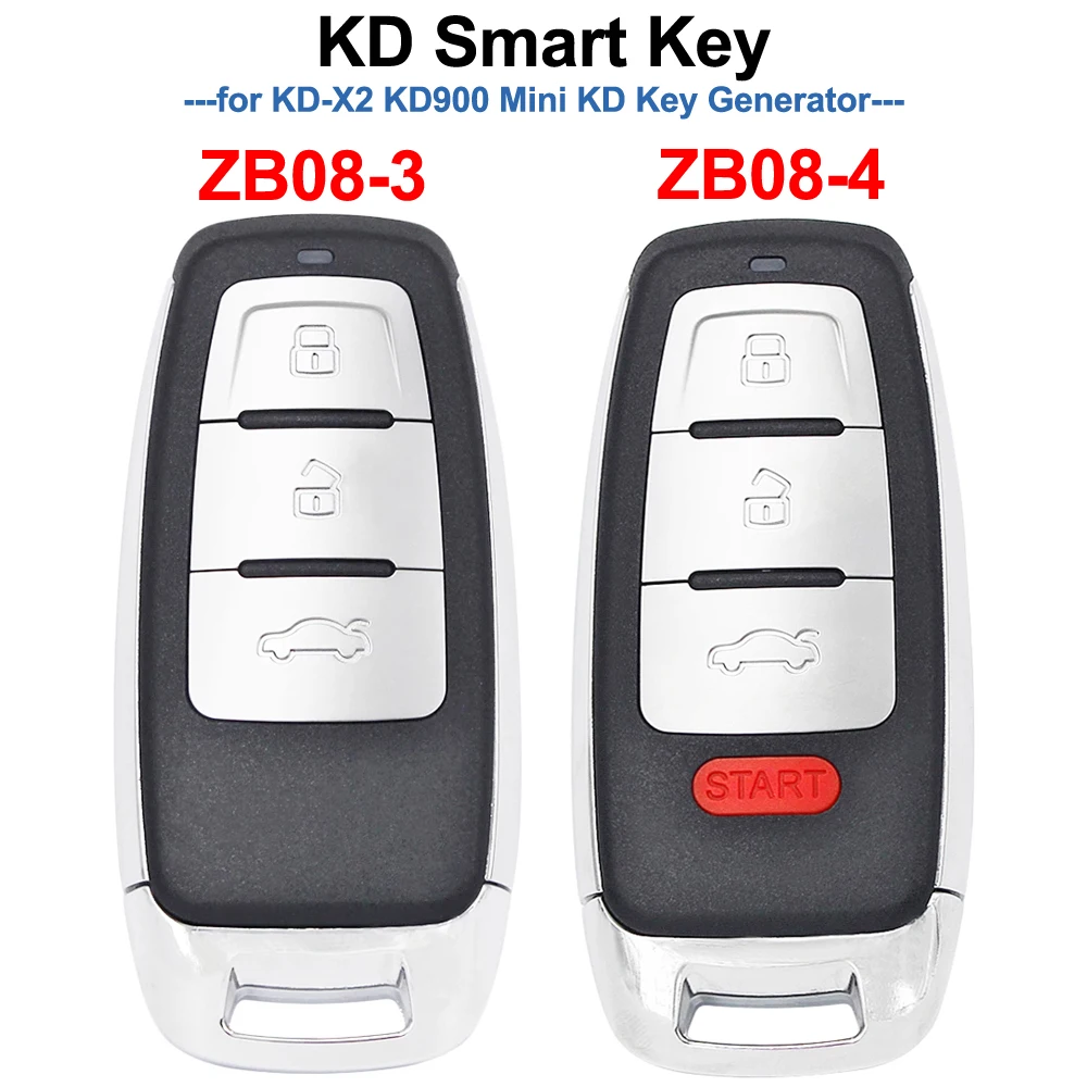 

KEYDIY ZB08-3 ZB08-4 KD Smart Remote Key Universal KD Auto Car Key Fob for KD-X2 Key Generator, ZB08 Fits More than 2000 Models