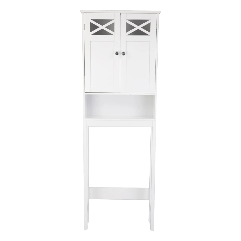 FCH Double Door Fork Toilet Cabinet White  Bathroom Toilet Cabinet Bathroom Cabinet