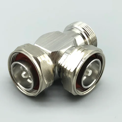 

3 way 7/16 L29 DIN Male to DIN Male and DIN Female Coaxial Connector 1 Female 2 Male Adapter