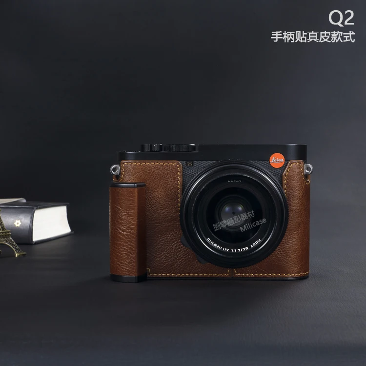 handwork Photo Camera Genuine leather cowhide Bag Body BOX Case For leica Q Q2 QP Q3 Typ116 handgrip Protective sleeve box base