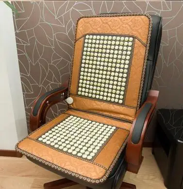 

New jade cushion germanium stone boss chair cushion electric heating heating cushion cushion for leaning on of the office