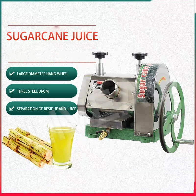 Máquina de suco industrial, triturador de cana-de-açúcar, fabricante manual de moinho de cana-de-açúcar