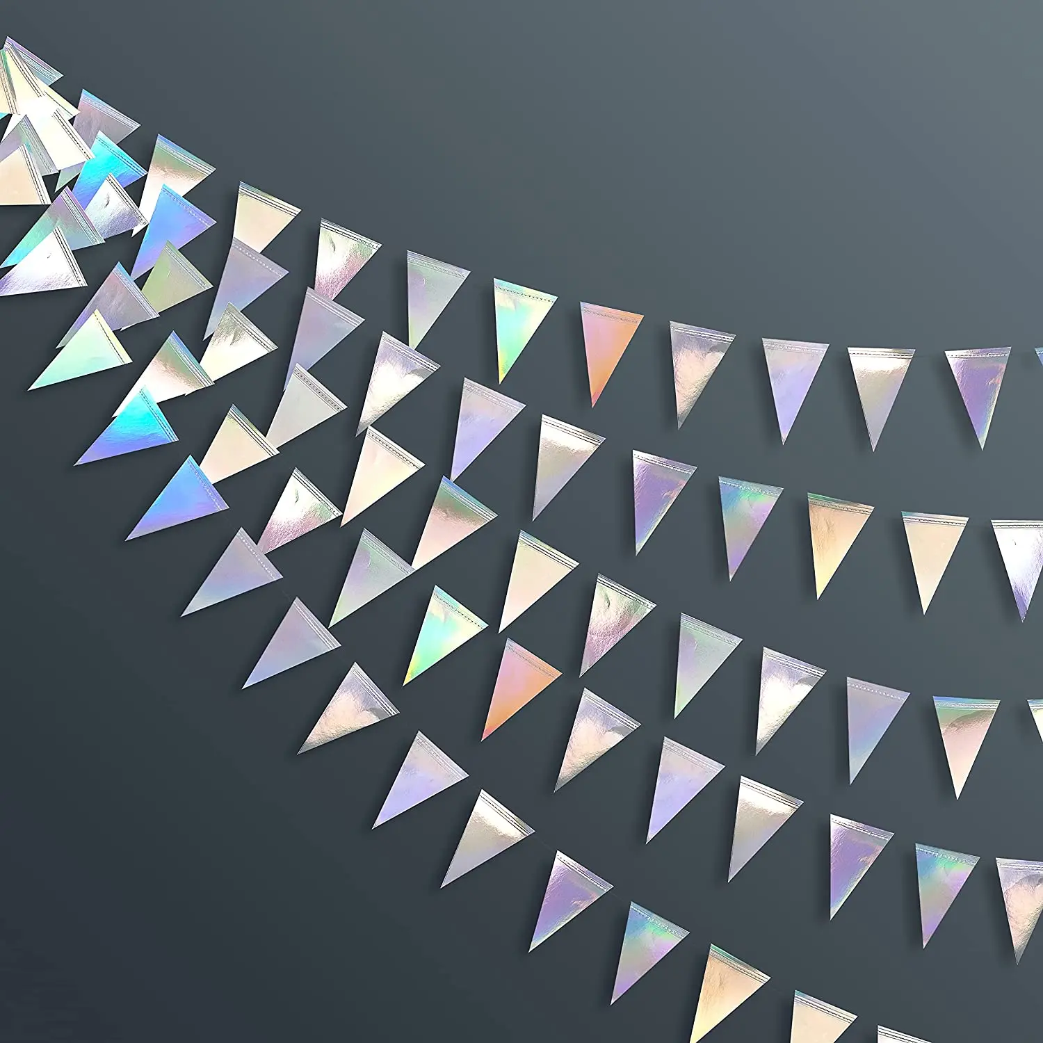 Schillernde Papierblätter, Schneeflocken, Girlande, Meerjungfrau, Geburtstag, Teeparty, hängende Blätter, Stern-Streamer, Weihnachten, Neujahr, Banner-Dekoration – Detail 6