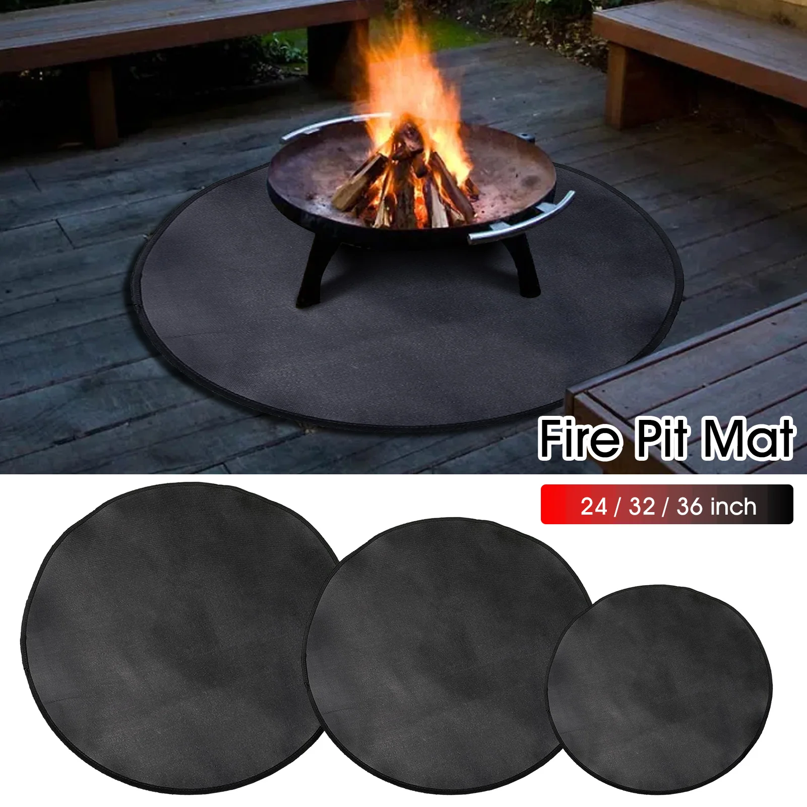 The Fire Pit Mat Fireproof Mat And Barbecue Deck Protection Mat Fire-resistant Round Lawn Protection Mat For Fireplace Stove