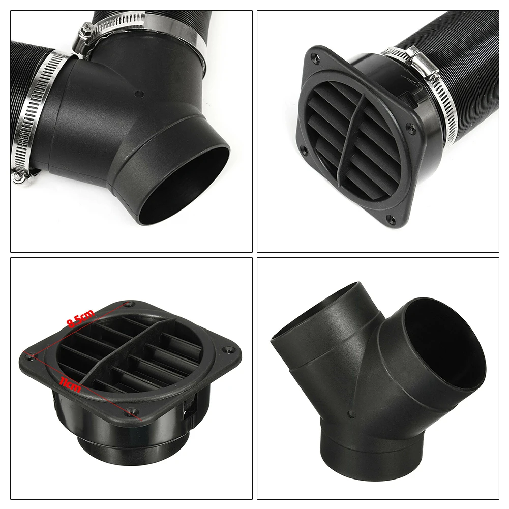 75mm Retractable Heater Pipe Y Shape T Shape Duct Warm Air Outlet For Webasto For Eberspacher For Propex Diesel Heater Outlet