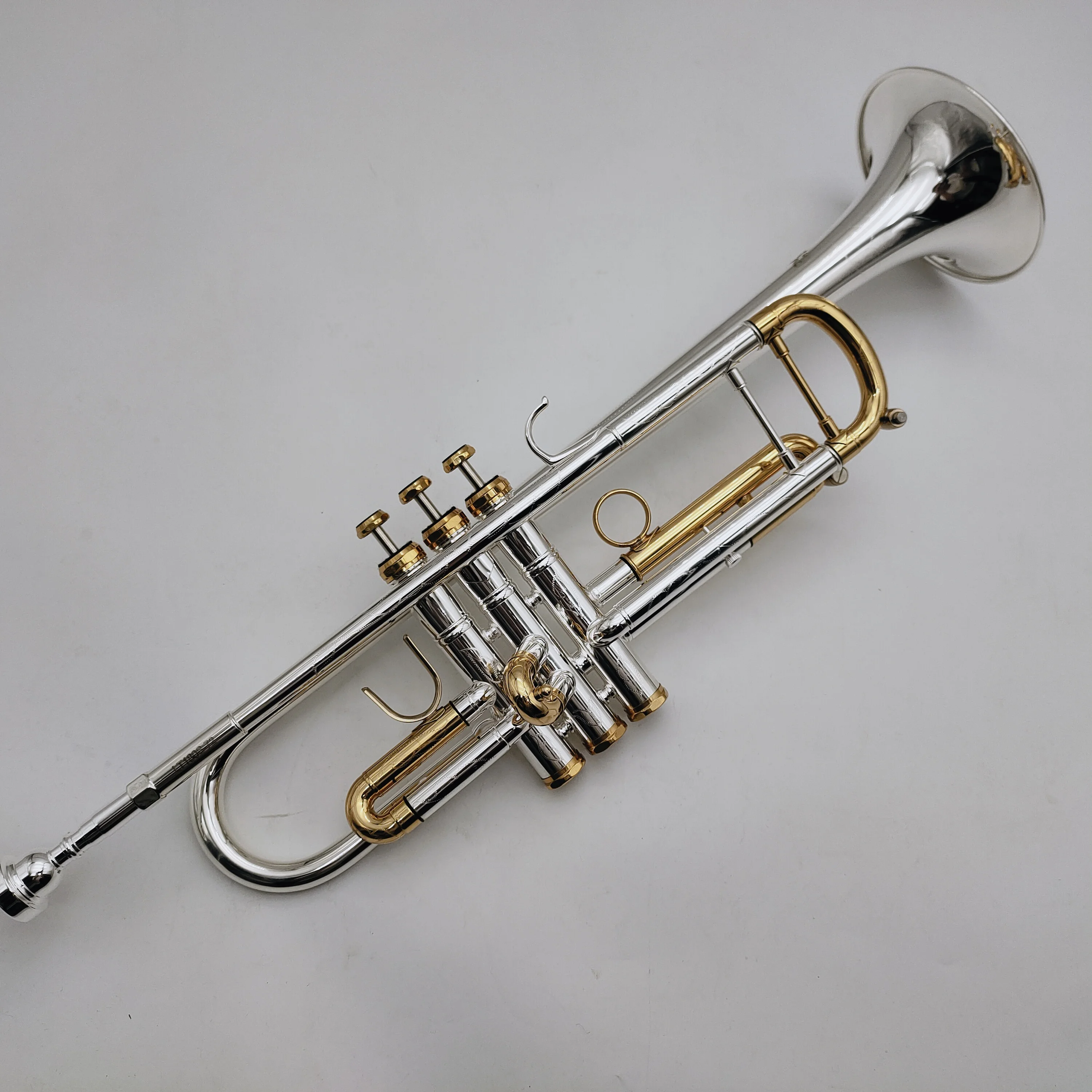 

New Arrival Bb Trumpet LT180S-72 Golden Silver Plated Brass Professional Musical Instrument with case Free Shipping