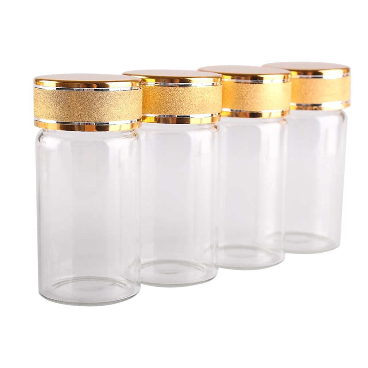 5pcs 25ml 30*60mm Perfume Bottles with Golden Frosted Caps Potion bottles Glass Bottles Glass Vials for Wedding Gifts