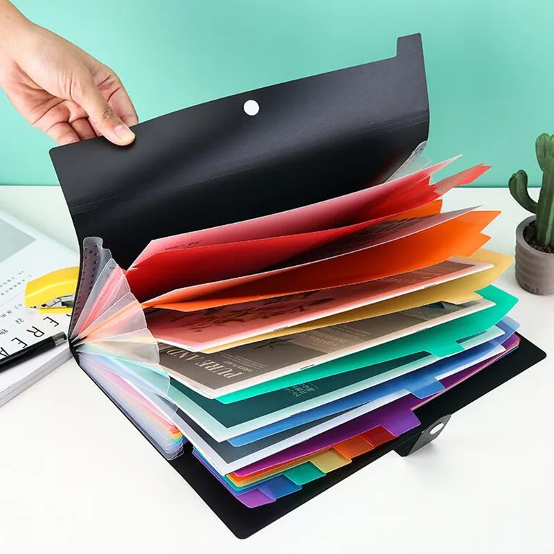 New 13 Into File Folder Multi-Page Classification A4 PP File Holder Storage Bag Portfolio Office Learn