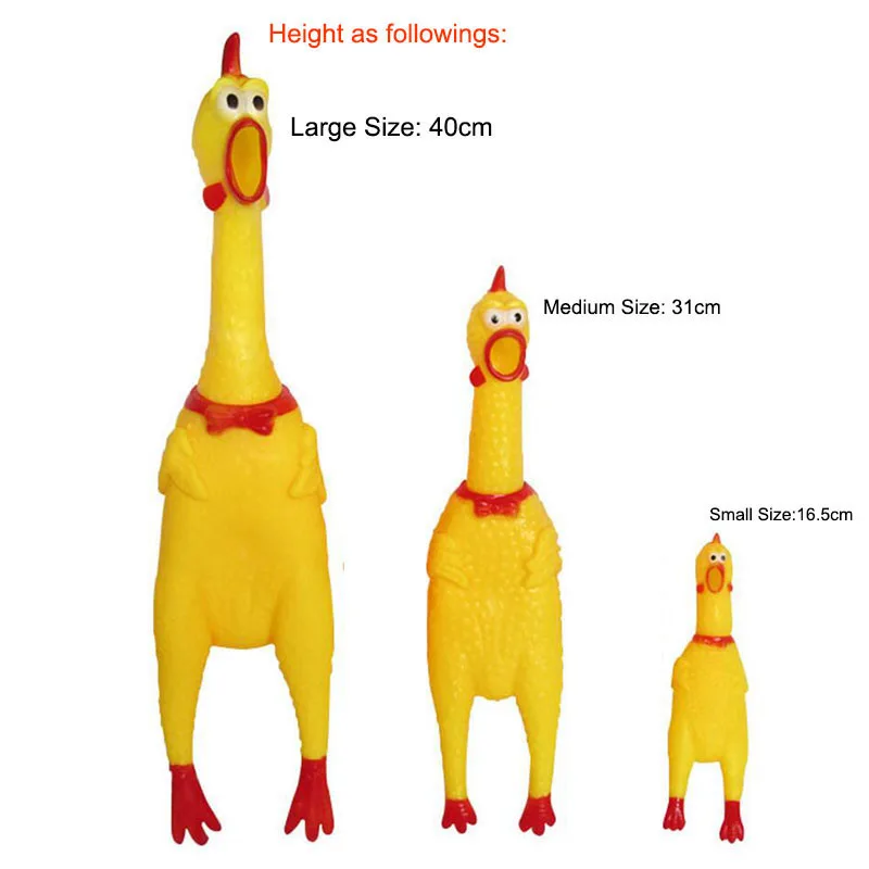 1pc Funny Yellow Screaming Chicken Squeaky Pets Dog Toys Squeeze Squeaky Sound Toy Safety Rubber For Dogs Molar Chew Toys