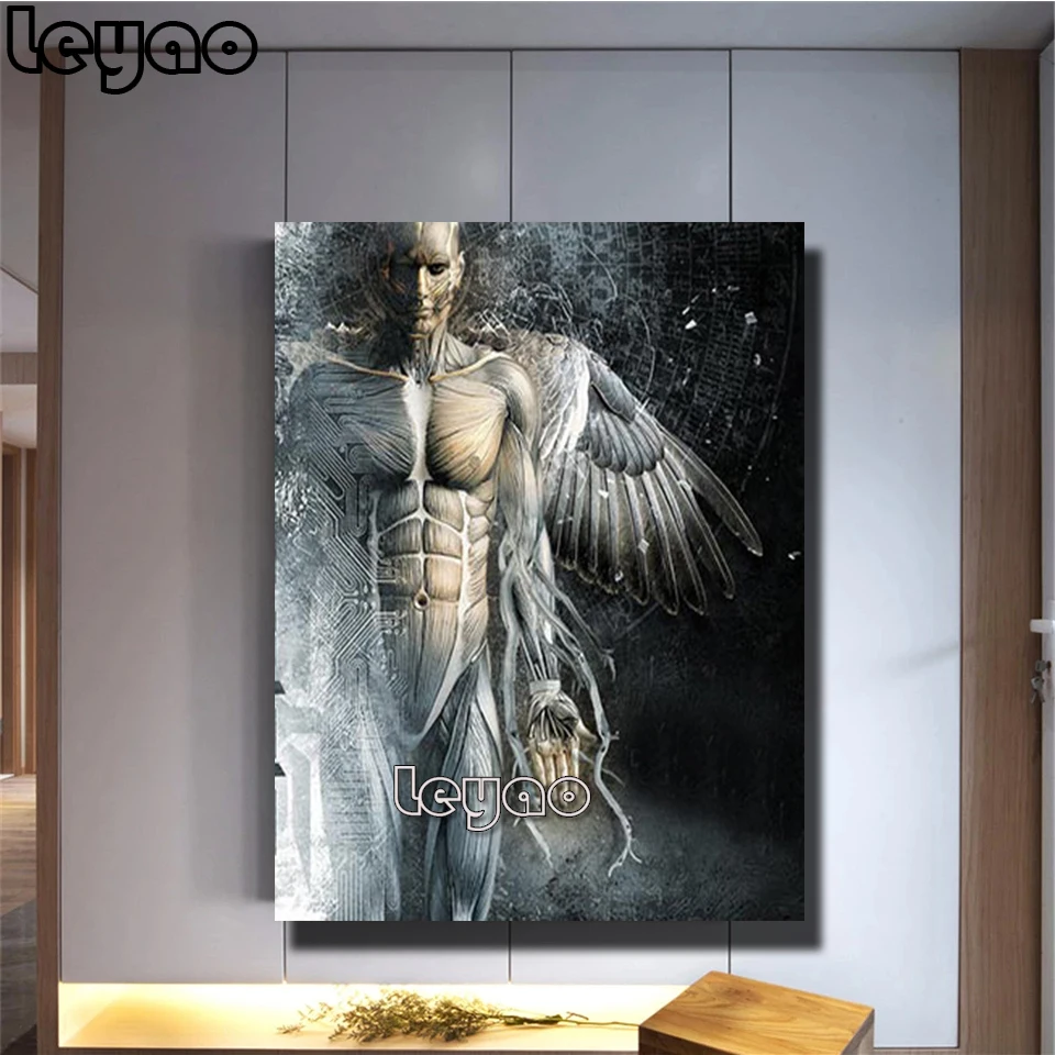 Full square Round Diamond mosaic wings 5D DIY Diamond painting Cross stitch character Full Square Diamond embroidery Man muscle