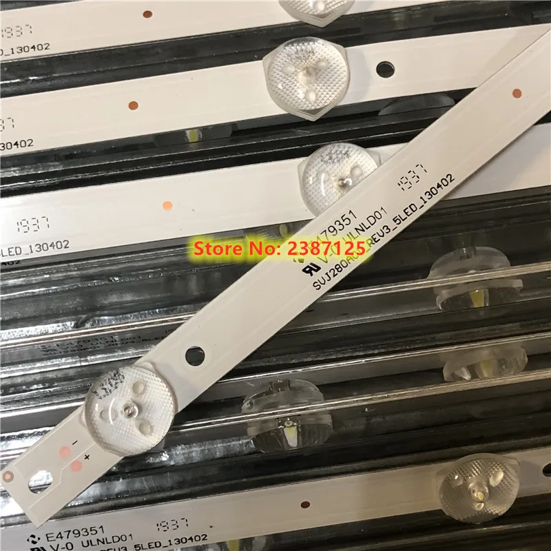 90 buah Strip lampu latar LED 5 lampu revrev3 5LED M280X13-E1-H 130402 28C2000B L2830HD DEXP 28A3000 Dex