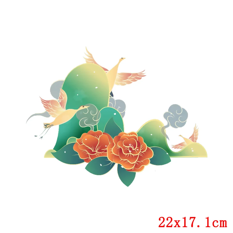 Beautiful Lotus Thermo-stickers On Clothes Thermoadhesive Patches On Clothes Flowers Sticker Iron On Tranfers For Clothing Dress