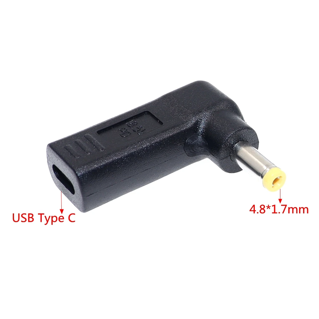 DC Plug Power Adapter USB Type C Female to 4.8*1.7mm Converter Laptop Charger for Hp compaq 500 510 520 530 540 550 620 CQ515