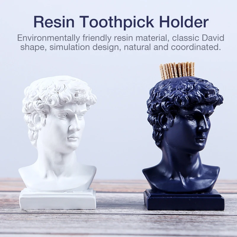 David Statue Resin Toothpick Holder Creative Pen Holder Table Decoration Storage Box