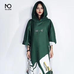 Robe de praia de microfibra Nu-June, capuz grosso de poncho de surf, traje de banho para caiaque, banho, sol de férias, proteção contra vento