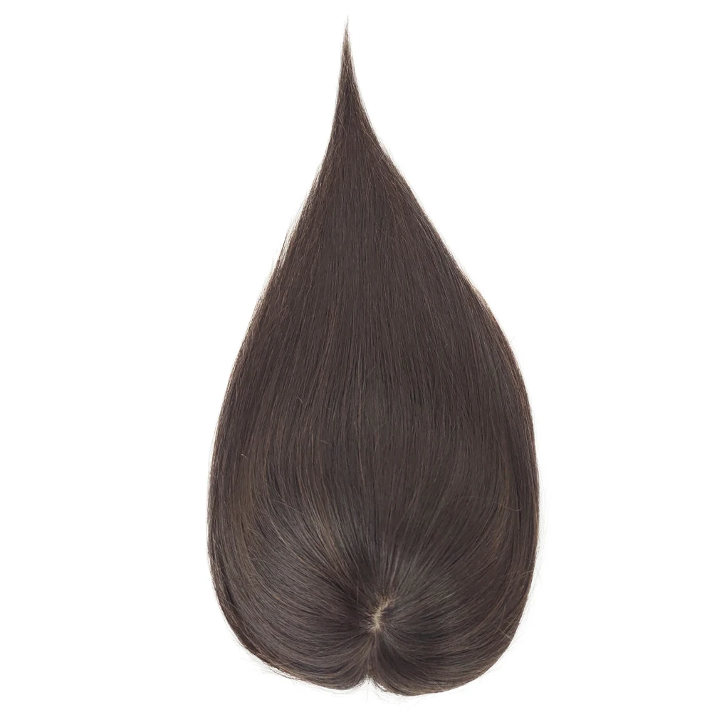 Hand Tied Breathable Silk Top Human Hair Topper for Women with Thin Hair 13X15CM Silk Base Toupee with PU or Clips In Hairpiece