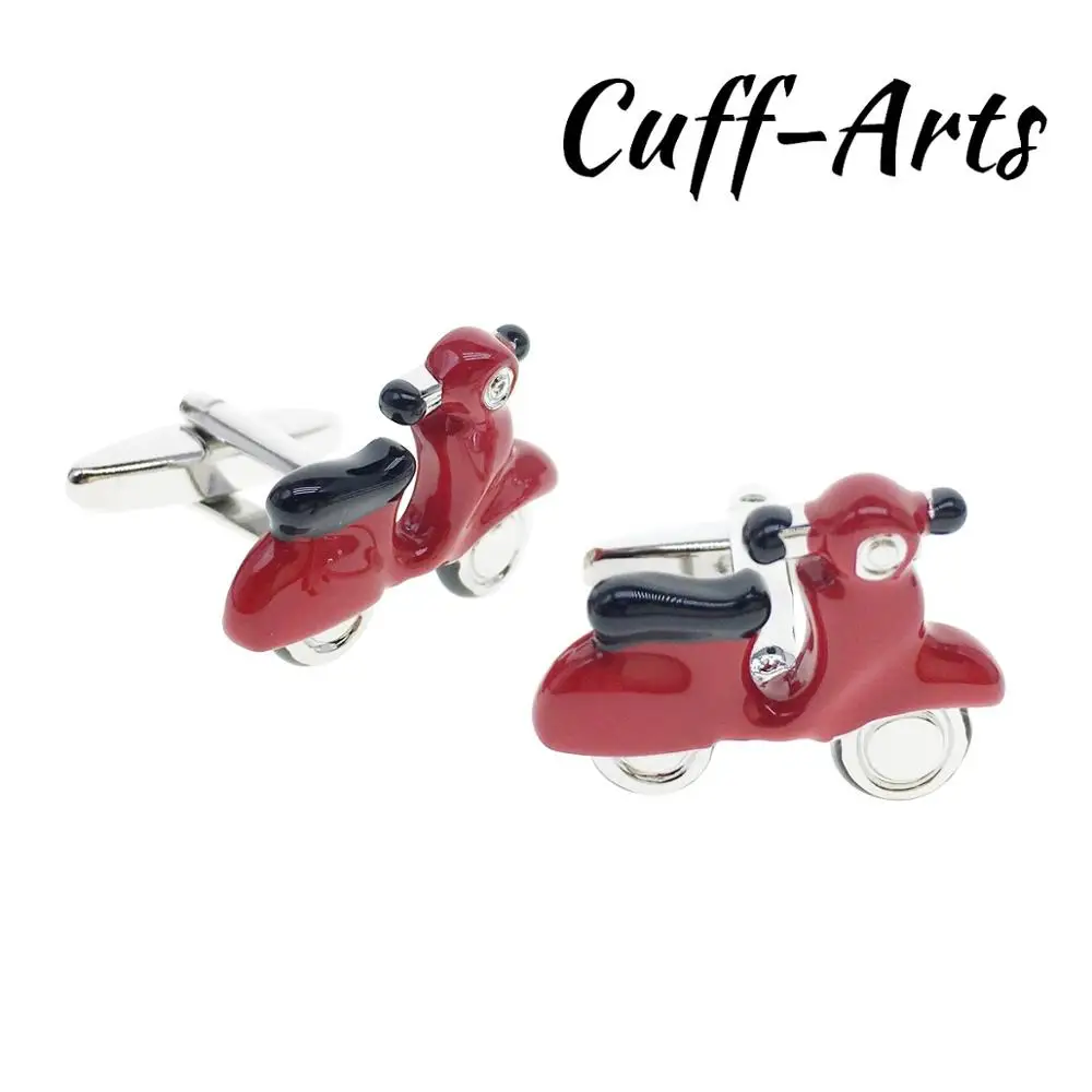 

Cufflinks for Men Red Scooter Cufflinks High Quality Gift Men Jewelry Gemelos Gemelli Spinki by Cuffarts C10485