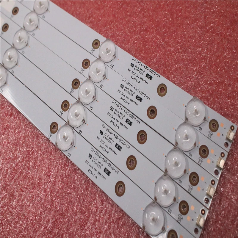 

New 5 PCS/set 10LED(3V) 842.5mm LED backlight strip for 43PUK4900 43OUH6101 43PFT4131 GJ-2K15-430-D510-17.8MM-V4 43PUT4900