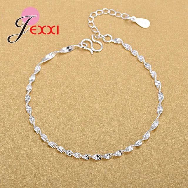 Women New 925 Sterling Silver Beads Pendant Bracelets Bangles Hot Fashion Hand Chains For Girls Valentines day Gifts Bracelets AliExpress
