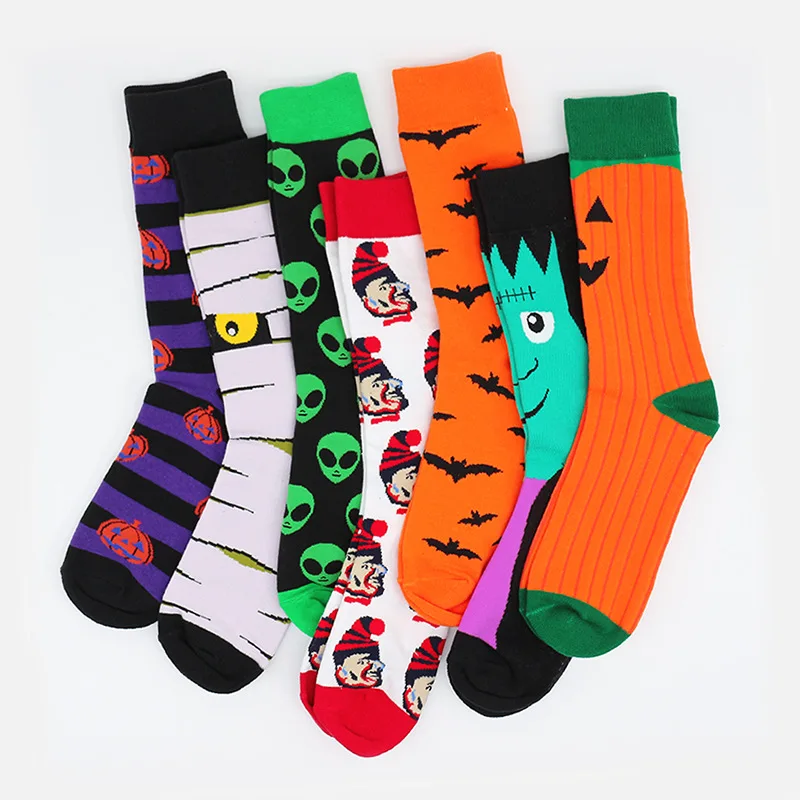 Anime Bats Pumpkin Clown Socks Fashion Funny Men Women Sock Comfort Happy Colorful Stitching Cotton Crew Socks