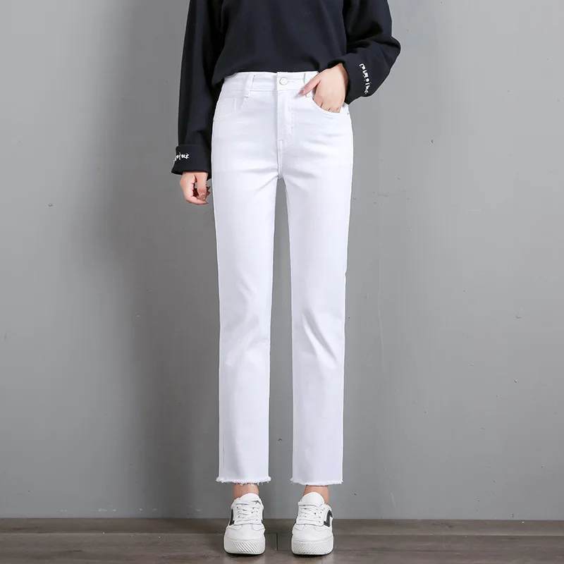 2021 spring new high-waist slim stretch trousers