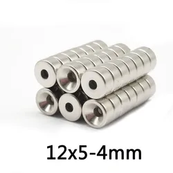 10/20/30/50/100 pcs 12x5-4 mm Powerful Magnets 12*5 mm Hole 4 mm Stong Permanent Round Countersunk Neodymium Magnetic Magnet