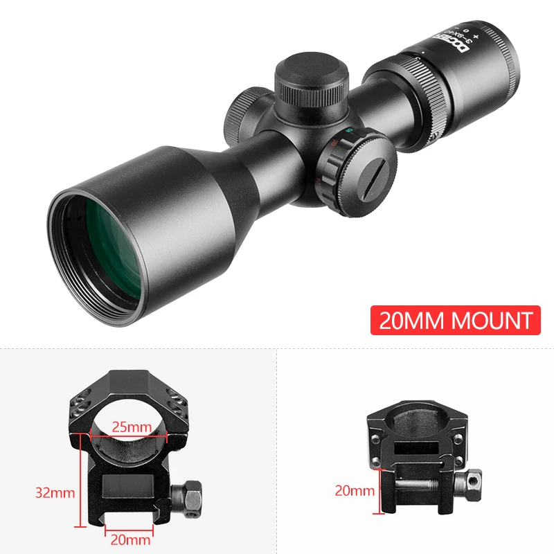Tactical 3-9x40 Compact Scope Mildot/Rangefinder Reticle Hunting Riflescopes Cross-Hair Reticle fits 11mm/20mm Rail Mount image 3