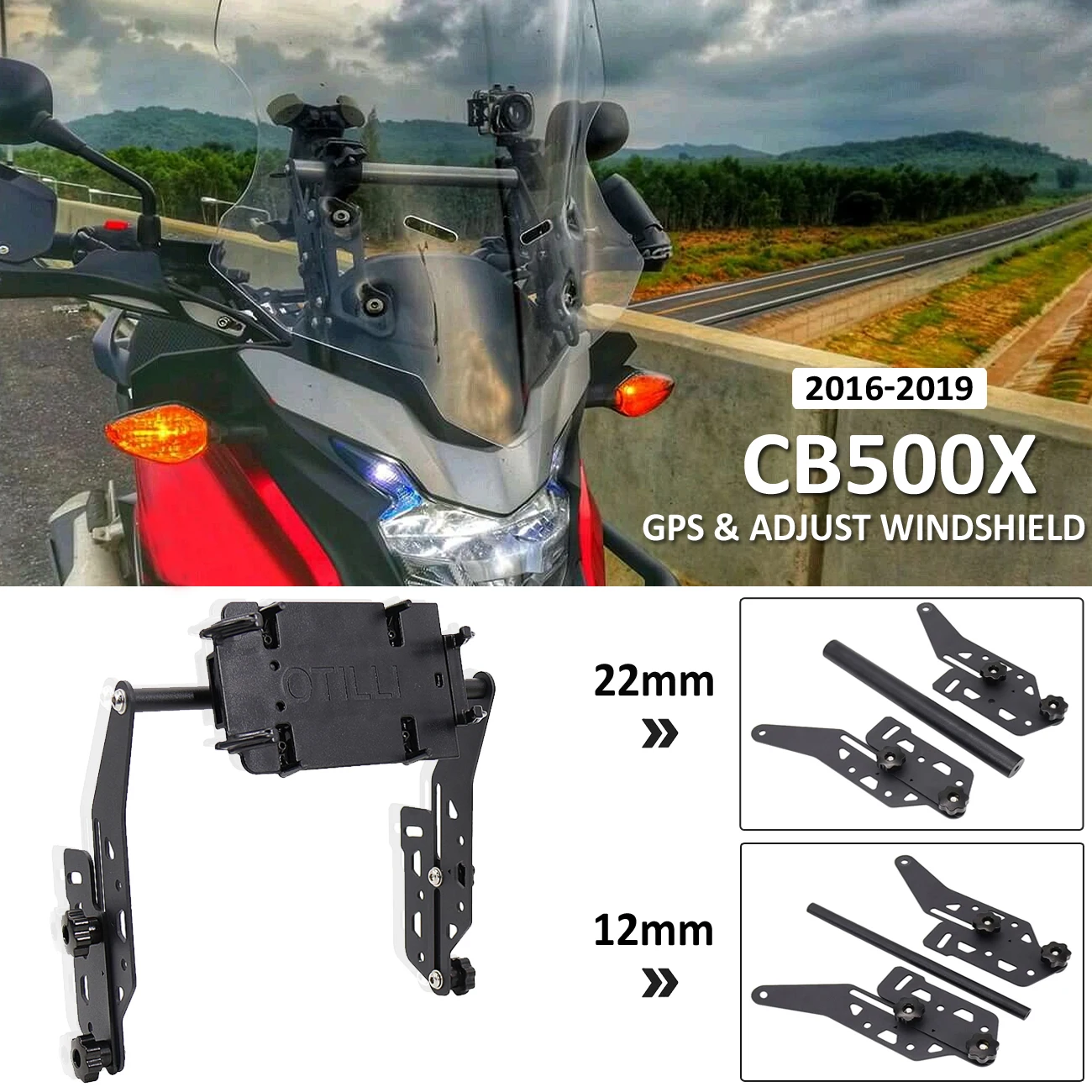 

CB 500 X Motorcycle GPS Navigaton Mount Phone & Adjustable Windshield Bracket Kit For Honda CB 500X CB500X 2016 2017 2018 2019