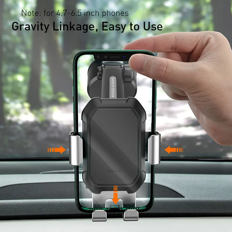 Baseus Gravity Supporto per telefono per auto Ventosa Supporto universale regolabile Supporto per GPS per auto per iPhone 13 12 Pro Xiaomi POCO