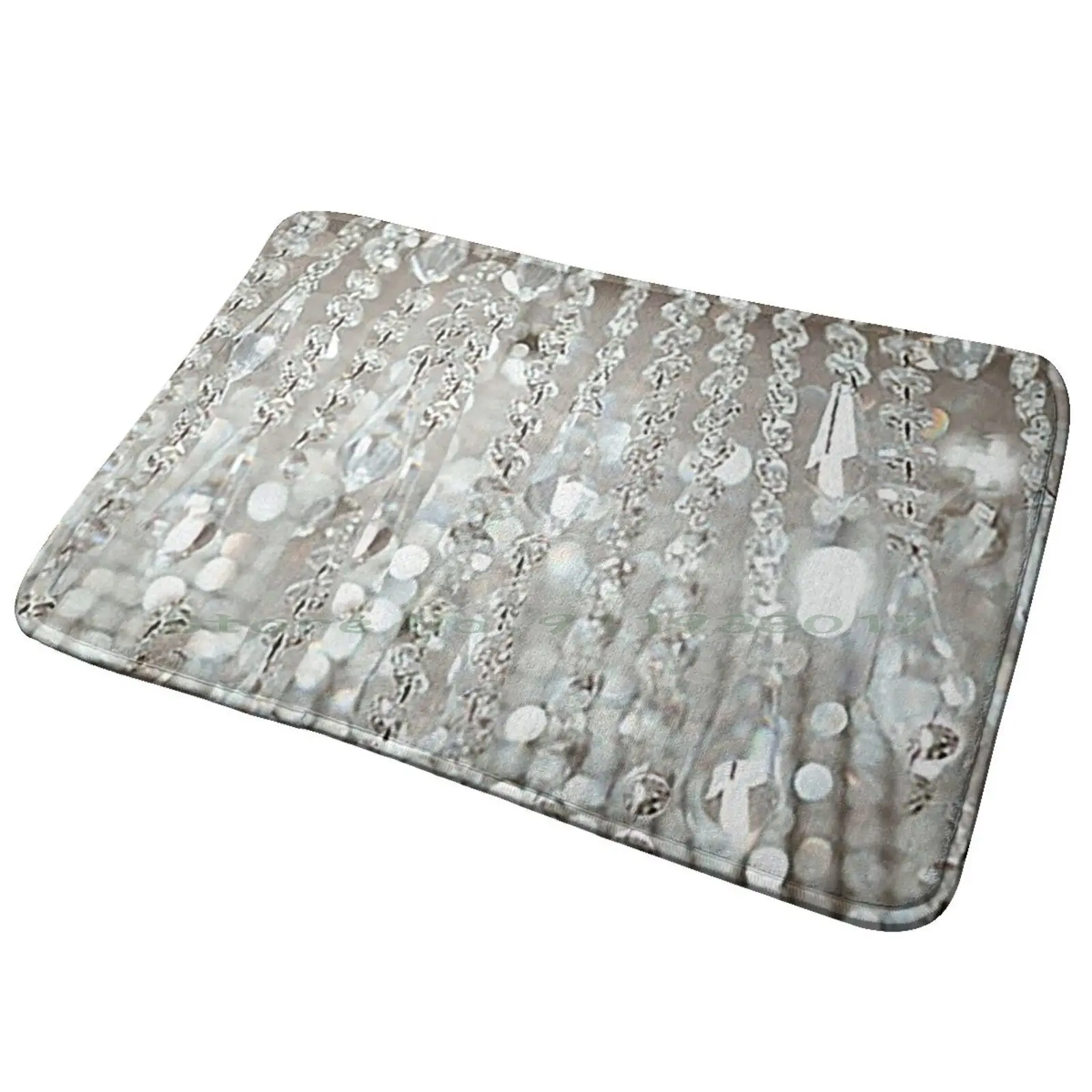 Chandelier Of Crystals And Light Entrance Door Mat Bath Mat Rug Crystals Light Glass Shiny Glam Sparkly Glimmer Chandelier Lynn