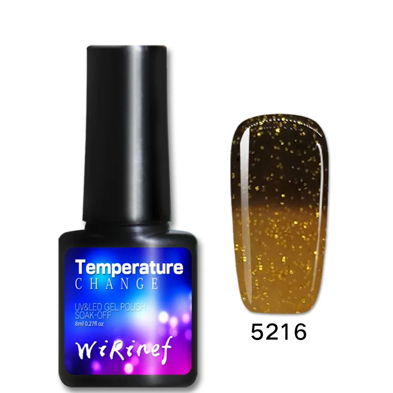 8ml Thermal Color Change Gel Nail Polish Temperature Color Changing Soak Off UV Hybrid Varnish Magic  Nail Art Decor T0790