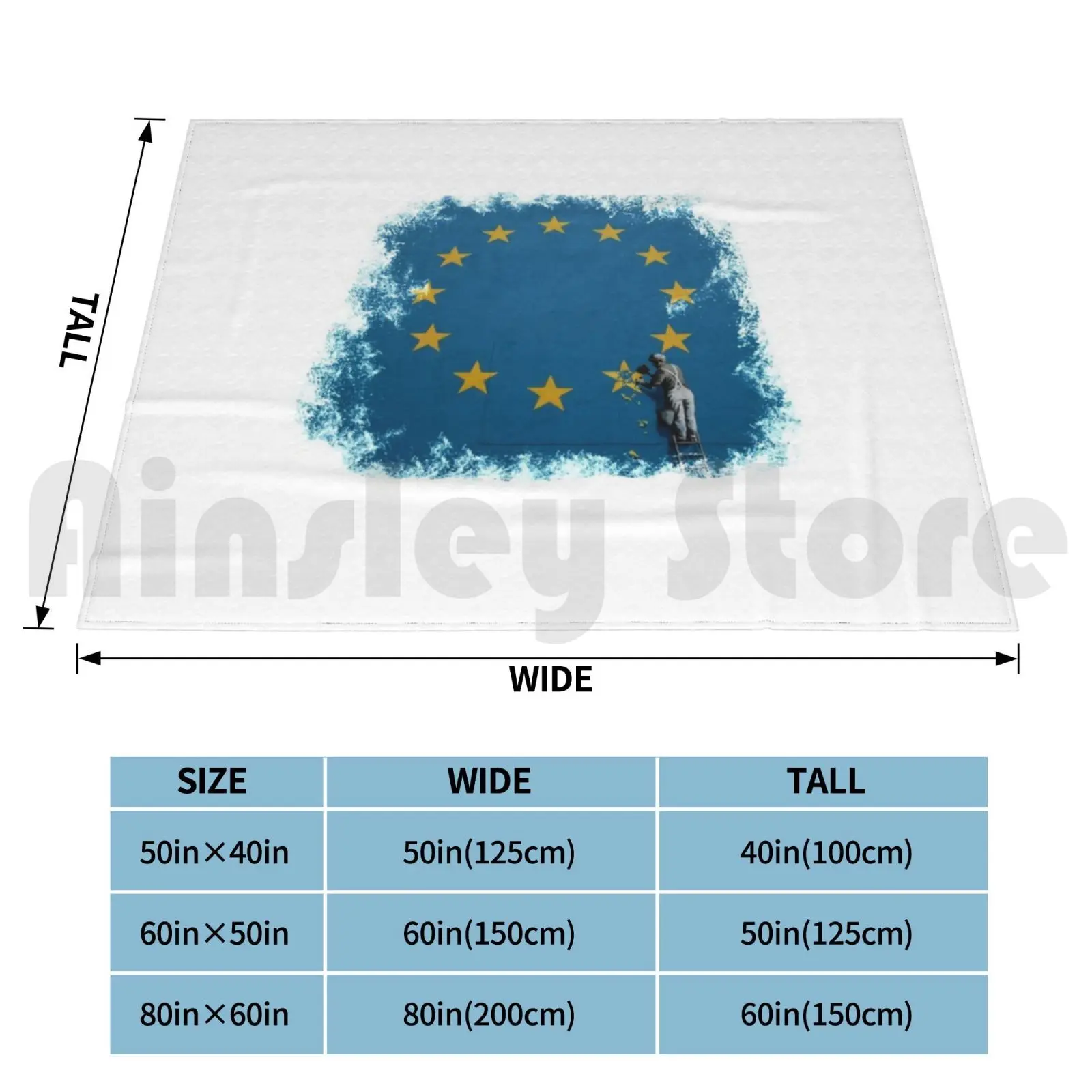 Eu Blanket Fashion Custom Banksy Eu Graffiti Dover Uk Street Art Street Vandalism Politics Spray Paint