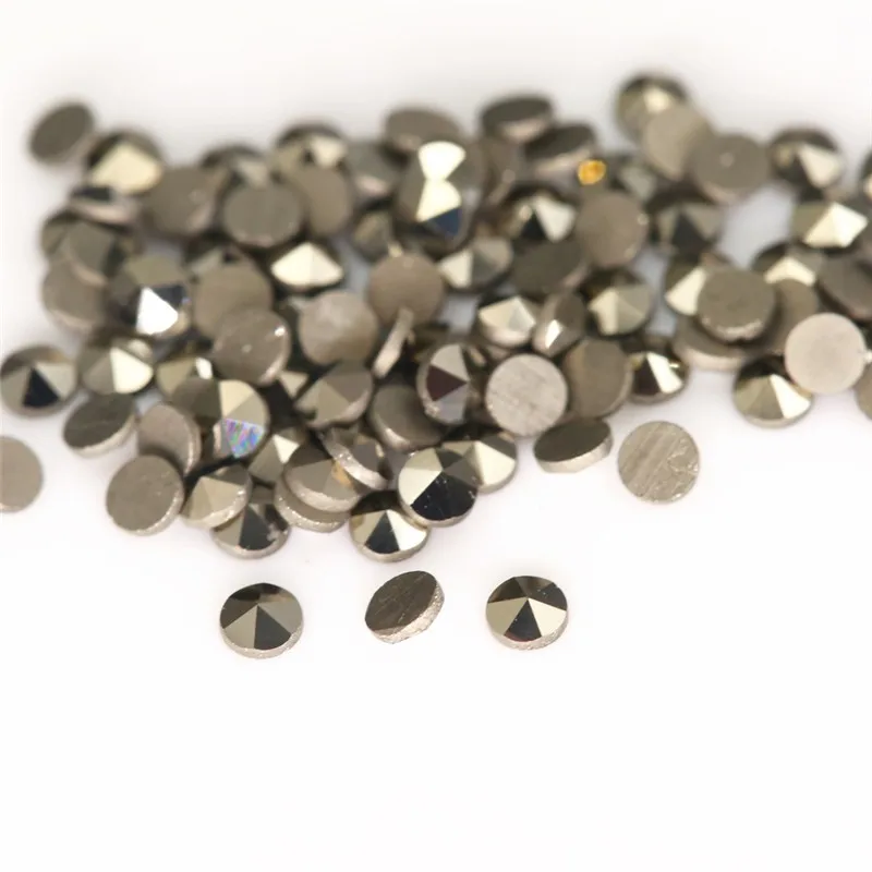 50pcs/lot 1.0mm-2.0mm Round Cut Flat Back Loose Natural Marcasite Stone For DIY Jewelry Gems Ring