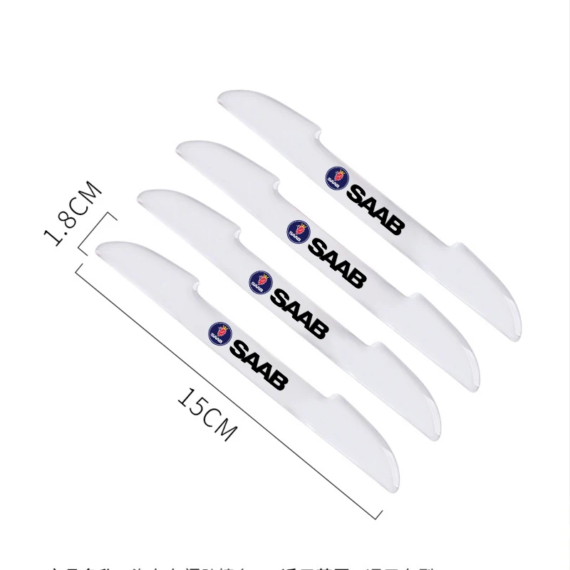 4pc car door anti-collision strip decoration modification For SAAB b207 SCANIA 9-3 93 9-5 9 3 9000 9 5 Emblem auto Accessories