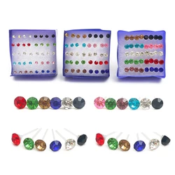 12Pairs 20Pairs 2.5-6mm Small Crystal Pearls Rhinestone Earrings Set For Fashion Women Jewelry Accessories Ball Stud Earrings