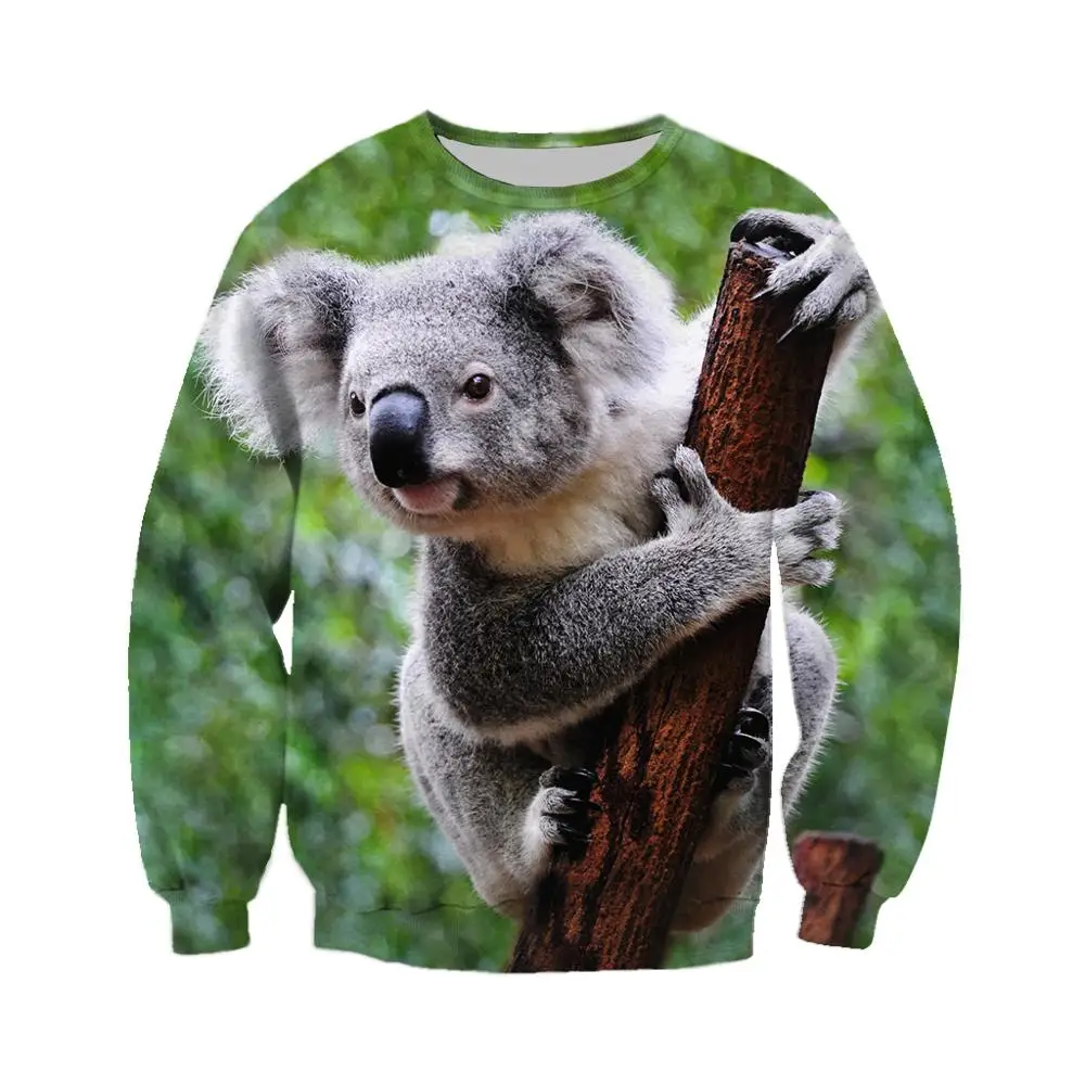 animal Cute Koala 3D 3D Printed Men Hoodies/sweatshirts Harajuku Fashion Hooded Autumn Long Sleeve streetwear sudadera hombre