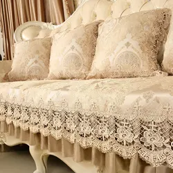 Europe Lace Sofa Cover 1 2 3 Seater Luxury Furniture Slipcover Recliner Leather Couch Towel Armchair Cover Non-slip Living Room