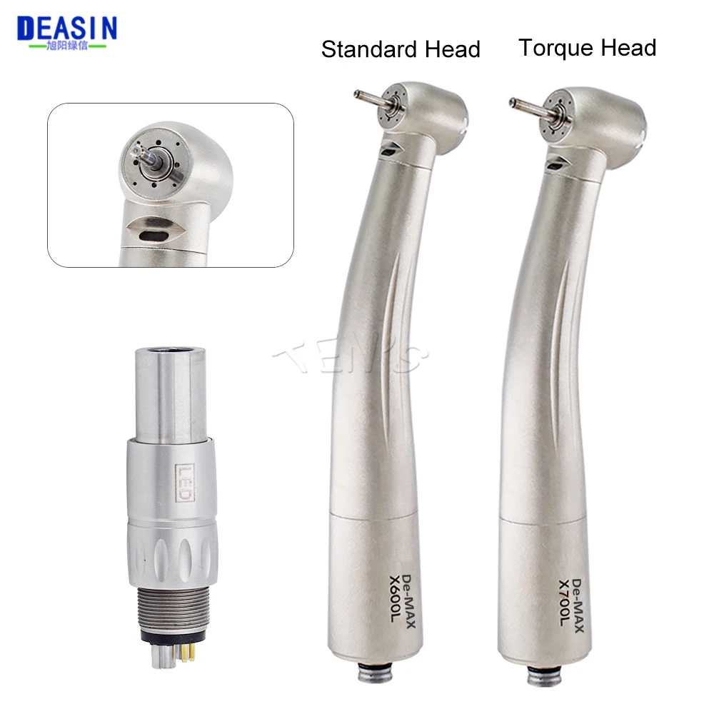 Dental Lab Equipment X600L X700L High Speed Ceramic Bearing Handpiece Air Turbine Standard Push Button Head With Optic Fiber