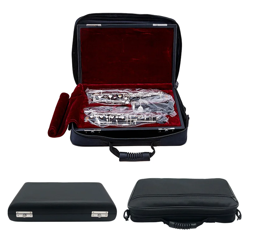 Il belin Professional C Key Oboe Semi-automatic Style Cupronickel Woodwind Instrument with Oboe Reed Gloves Leather Case