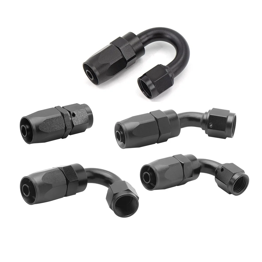 AN6/AN8/AN10 Prosty 0 ° /45 ° /90 ° /120 ° /180 °   Stopniowany aluminiowy obrotowy adapter końcówki węża Przewód paliwowy oleju WTYCZKA NPT Hurtownia